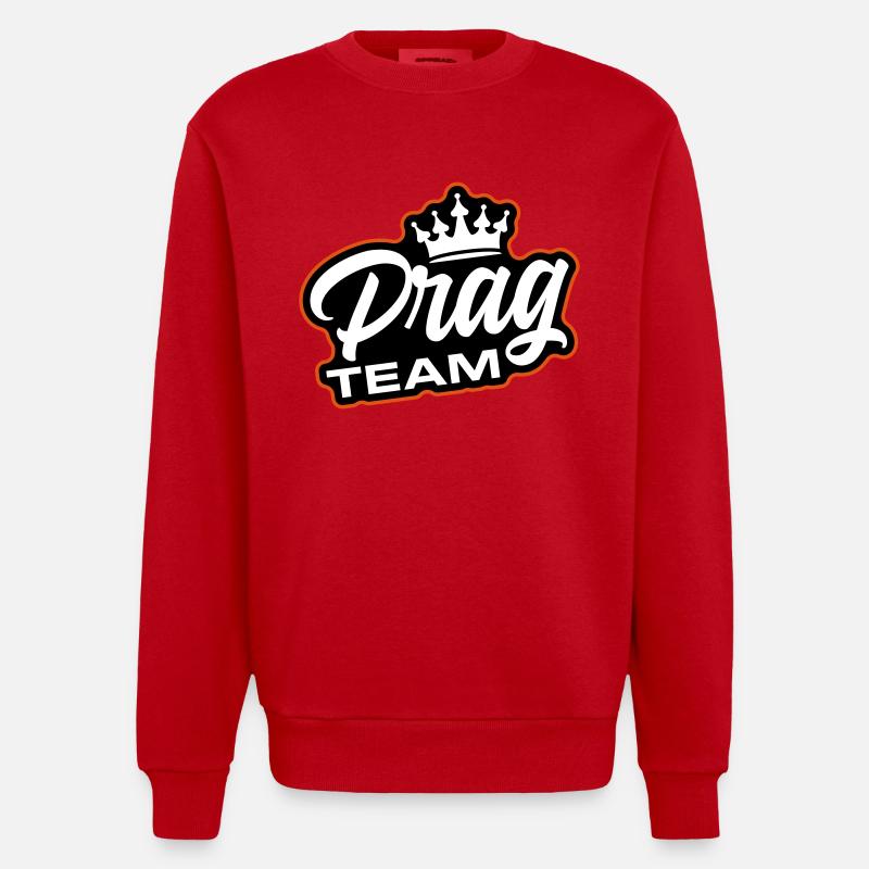 Prag Team - Heavyweight Oversized Organic Crew Neck Made in EU - Rot