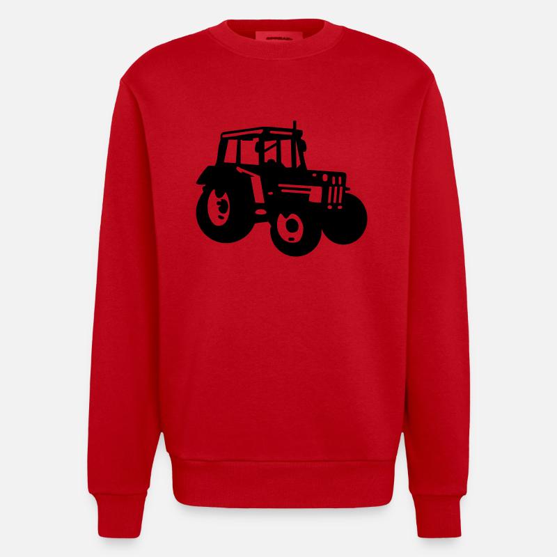 Traktor / Trekker - Heavyweight Oversized Organic Crew Neck Made in EU - Rot