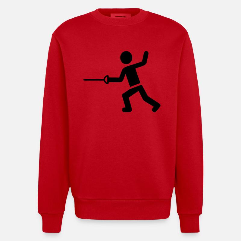 Fechten - Heavyweight Oversized Organic Crew Neck Made in EU - Rot