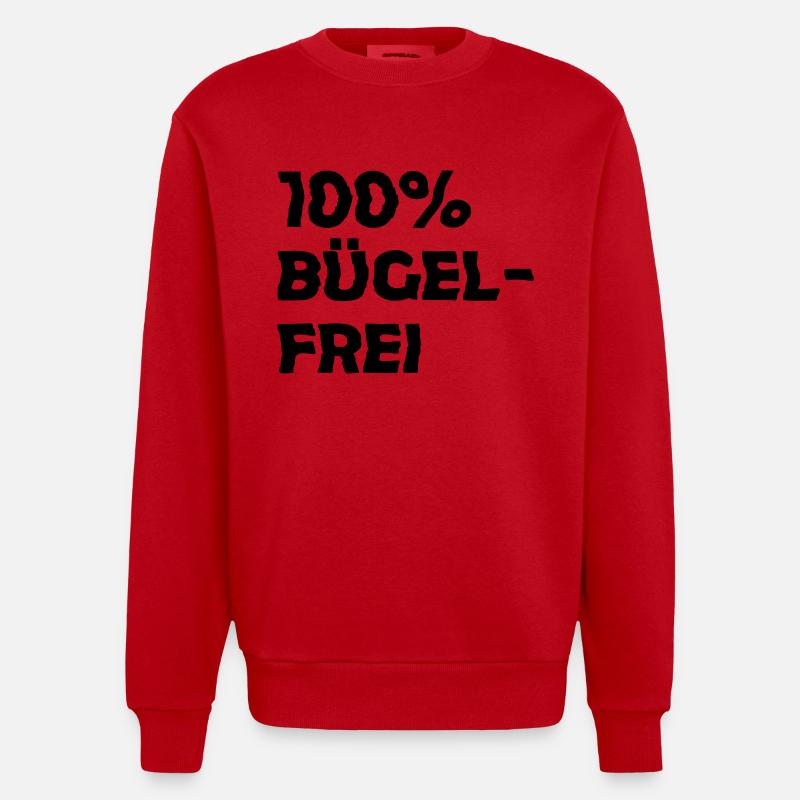 100% non-fer, ridée - Sweat bio épais oversize fabriqué en UE - rouge