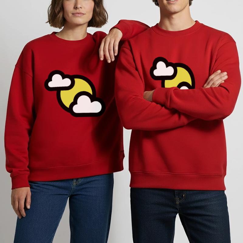 Wetter Symbol oder Icon teilweise bedeckt Heavyweight Oversized Organic Crew Neck Made in EU
