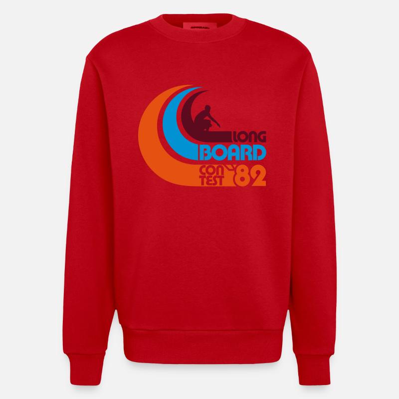 Longboard concours 82 - Sweat bio épais oversize fabriqué en UE - rouge