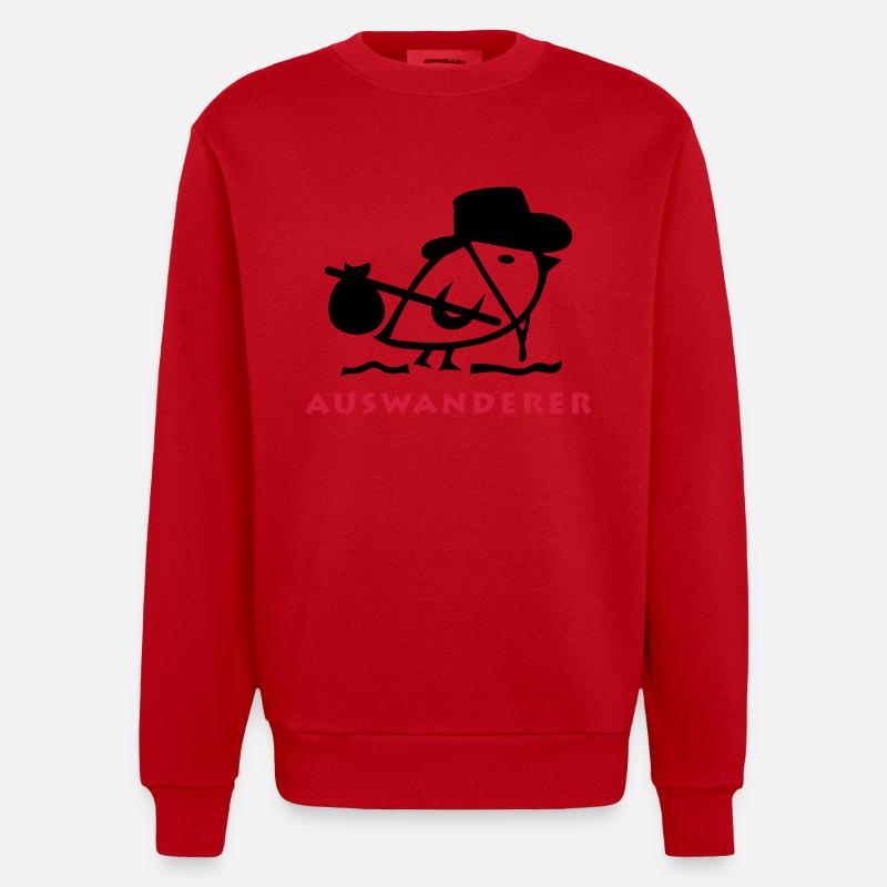 TWEETLERCOOLS - Auswanderer - Heavyweight Oversized Organic Crew Neck Made in EU - Rot