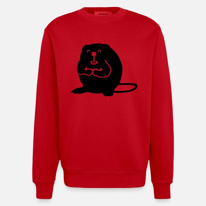 Beaver - Heavyweight Oversized Organic Crew Neck Made in EU - red