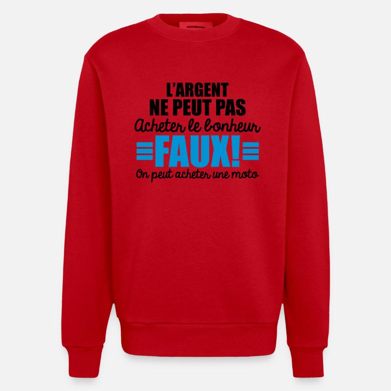 on peut acheter une moto - Sweat bio épais oversize fabriqué en UE - rouge