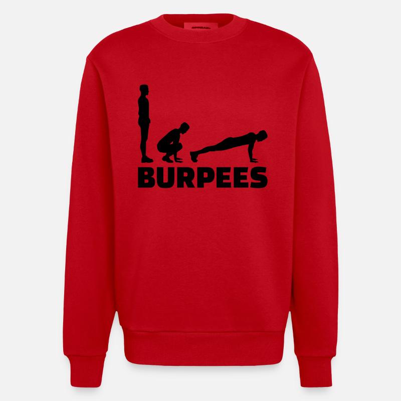 Burpees - Sweat bio épais oversize fabriqué en UE - rouge