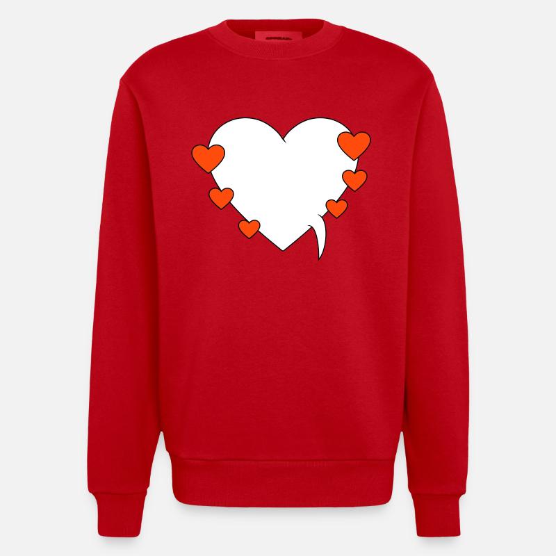 Sprechblase mit Herzen - Heavyweight Oversized Organic Crew Neck Made in EU - Rot