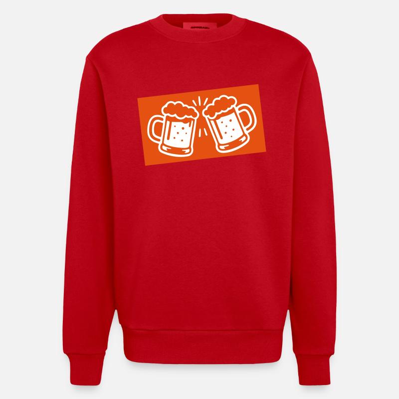 Bierglas Bier Symbol - Heavyweight Oversized Organic Crew Neck Made in EU - Rot