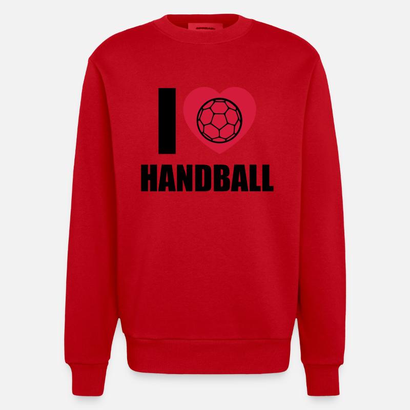 I LOVE HANDBALL - Sweat bio épais oversize fabriqué en UE - rouge