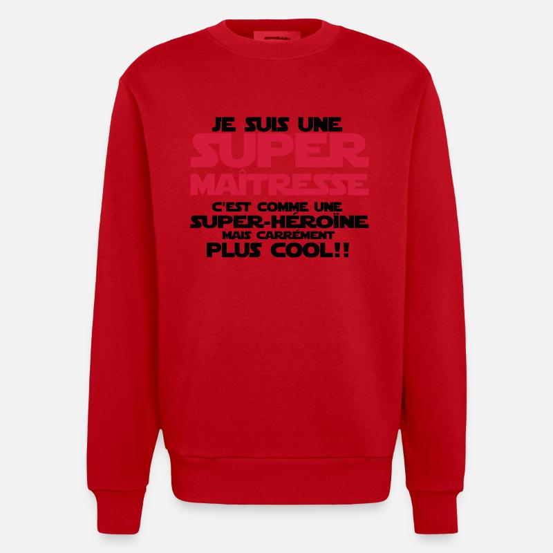 une super maîtresse plus COOL - Sweat bio épais oversize fabriqué en UE - rouge
