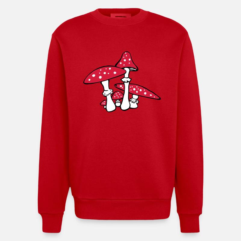 Pilze - Heavyweight Oversized Organic Crew Neck Made in EU - Rot