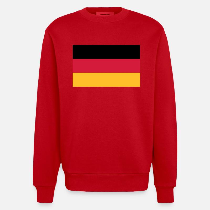 Drapeau de l'Allemagne - Sweat bio épais oversize fabriqué en UE - rouge