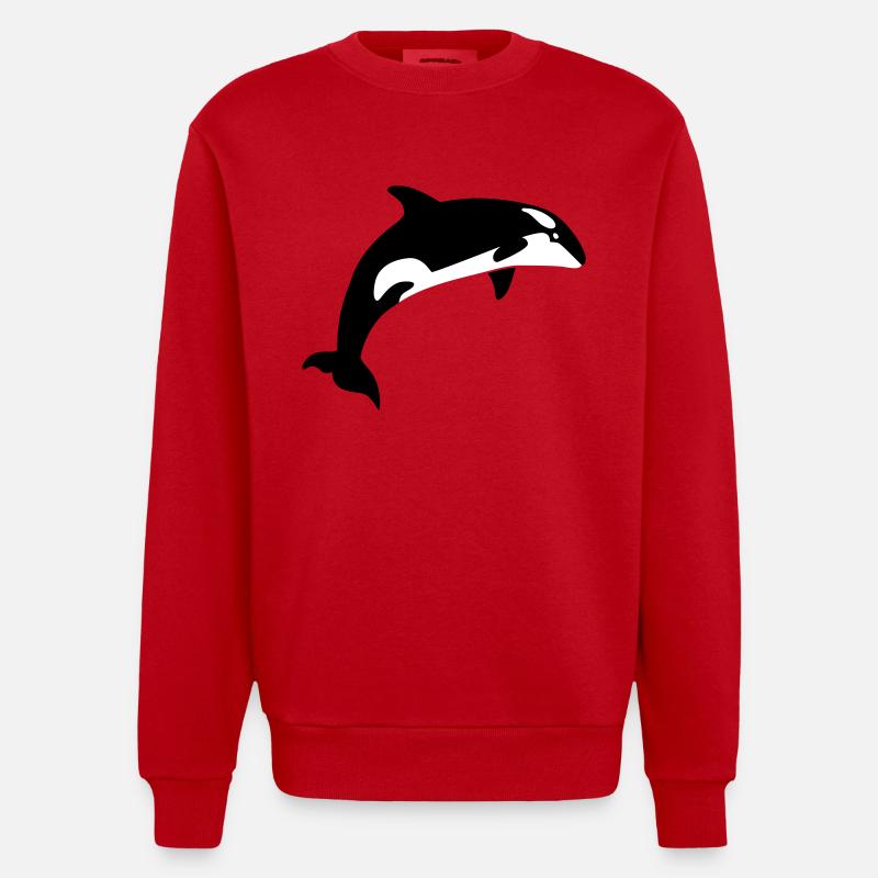 Wal - Heavyweight Oversized Organic Crew Neck Made in EU - Rot