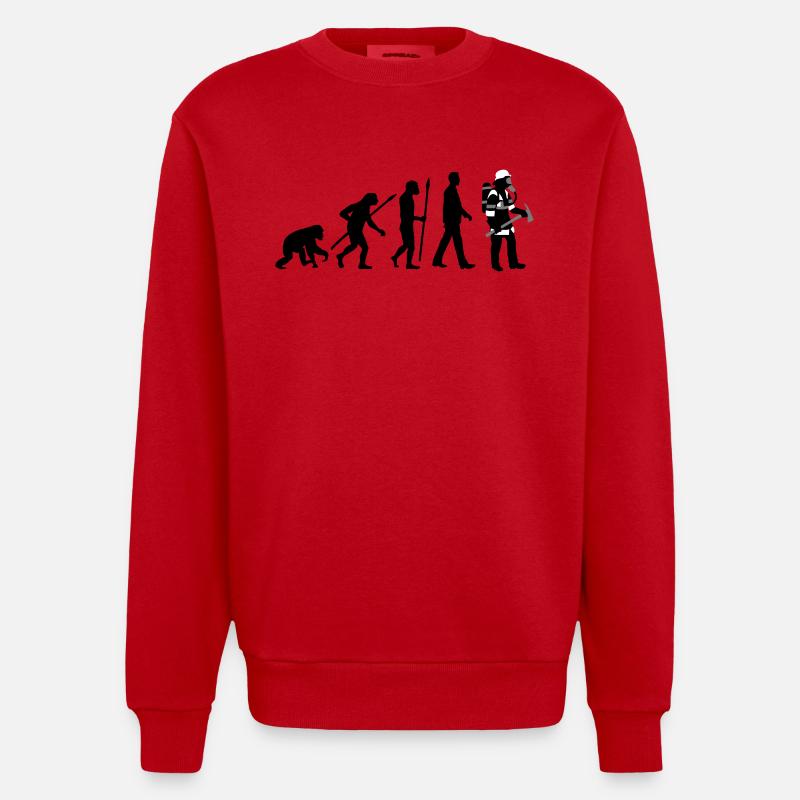 evolution_feuerwehrmann_012015_c_3c - Heavyweight Oversized Organic Crew Neck Made in EU - Rot