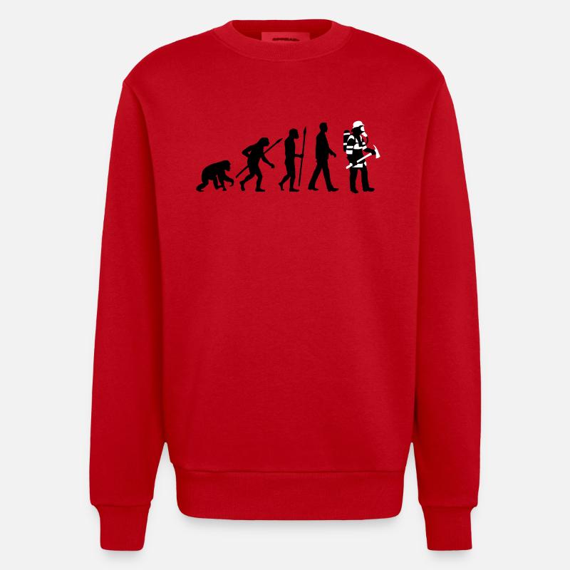 evolution_feuerwehrmann_012015_a_2c - Heavyweight Oversized Organic Crew Neck Made in EU - Rot