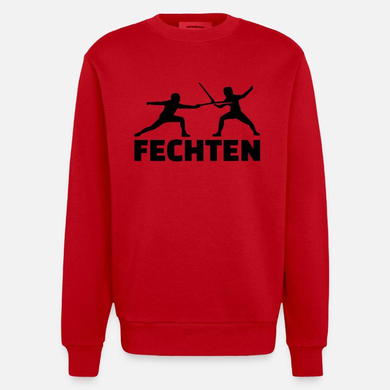 Fechten - Heavyweight Oversized Organic Crew Neck Made in EU - Rot