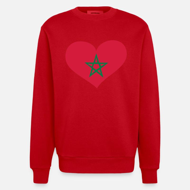 Marokko Herz; Heart Morocco - Sweat bio épais oversize fabriqué en UE - rouge