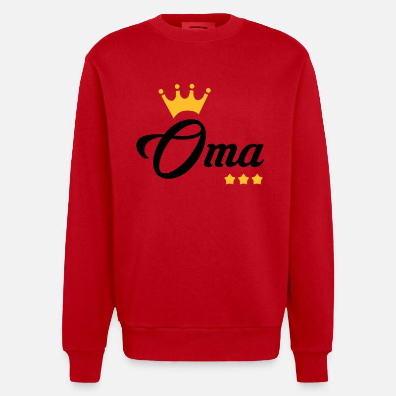Großmütter / Oma / Mami / Großmutter / Mamy - Heavyweight Oversized Organic Crew Neck Made in EU - Rot