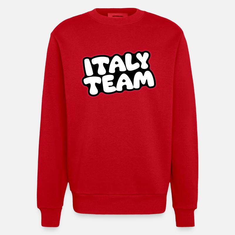 Équipe d’Italie - Sweat bio épais oversize fabriqué en UE - rouge