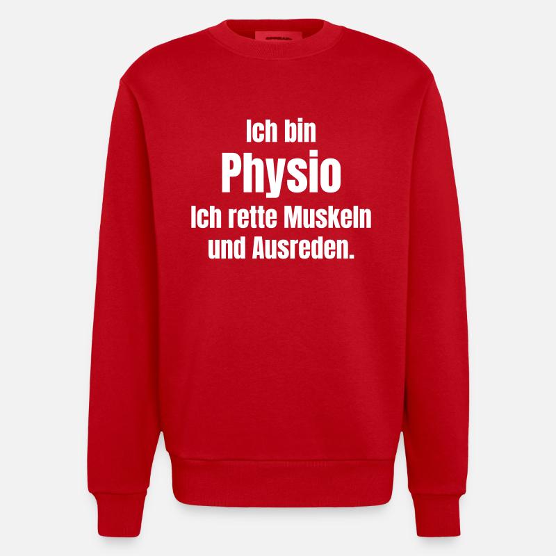 Physiotherapeut - Heavyweight Oversized Organic Crew Neck Made in EU - Rot
