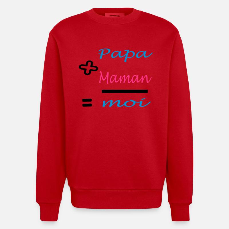 Papa plus Mama - Heavyweight Oversized Organic Crew Neck Made in EU - Rot