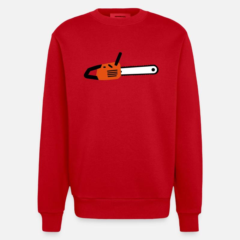 la scie à chaîne - Sweat bio épais oversize fabriqué en UE - rouge