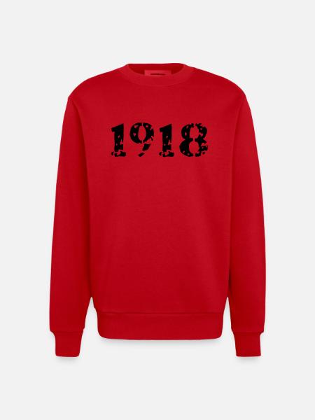 1918 - Heavyweight Oversized Organic Crew Neck Made in EU - Rot