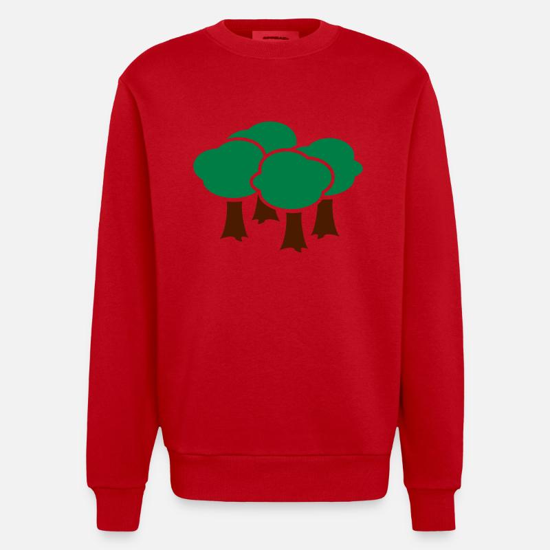 forêts - Sweat bio épais oversize fabriqué en UE - rouge