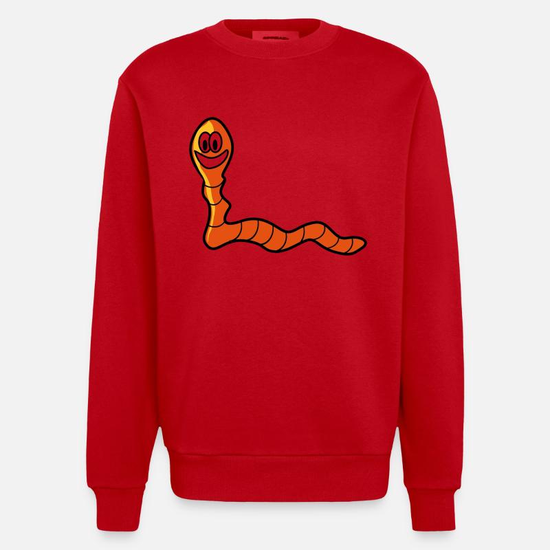 Regenwurm Wurm - Heavyweight Oversized Organic Crew Neck Made in EU - Rot