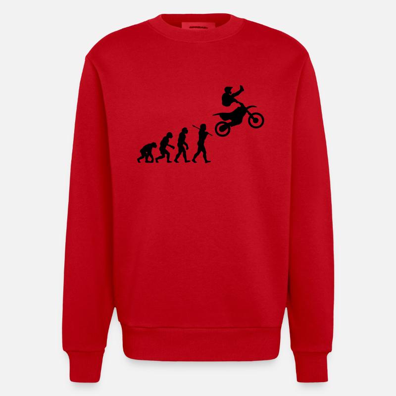 MX Freestyle Motocross Evolution - Sweat bio épais oversize fabriqué en UE - rouge