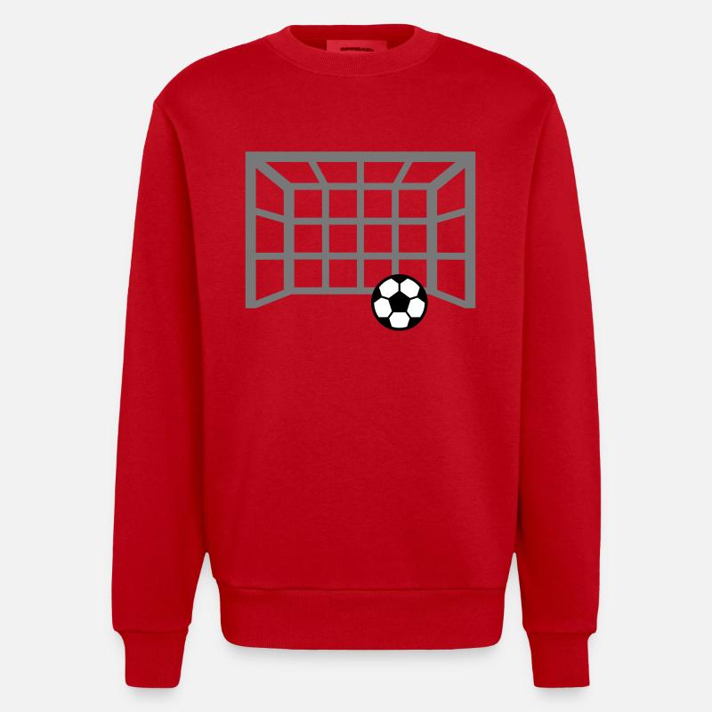 Fußballtor - Heavyweight Oversized Organic Crew Neck Made in EU - Rot