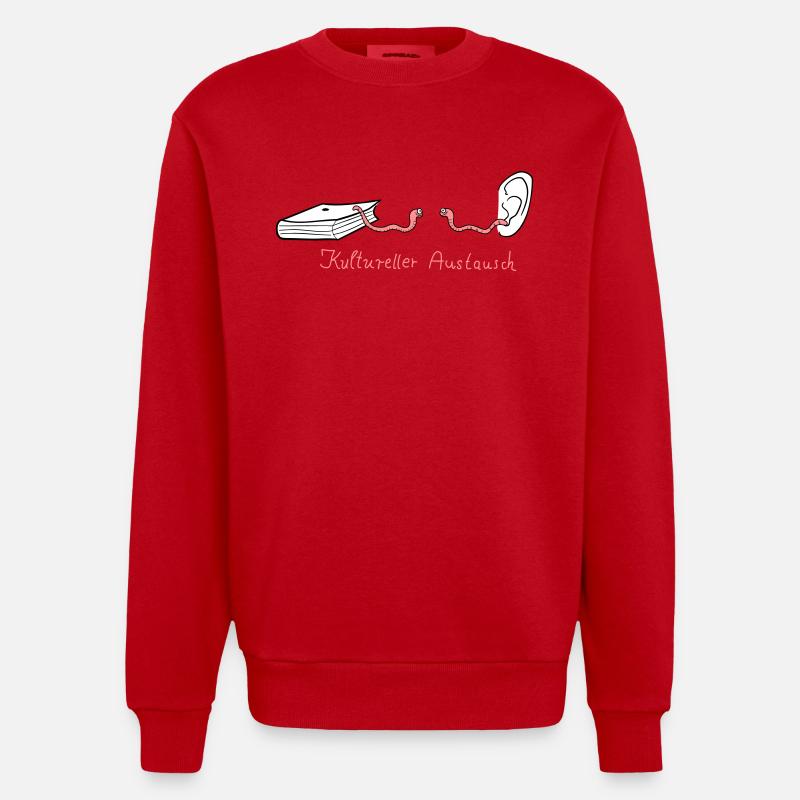 Kultureller Austausch - Heavyweight Oversized Organic Crew Neck Made in EU - Rot