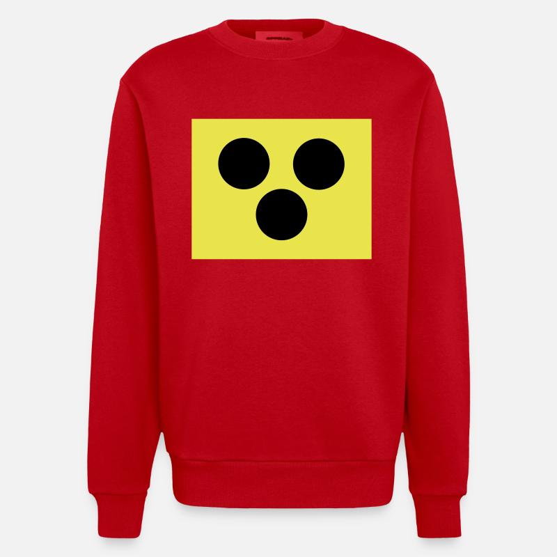 Blindenzeichen Armbinde Blind 2c - Heavyweight Oversized Organic Crew Neck Made in EU - Rot