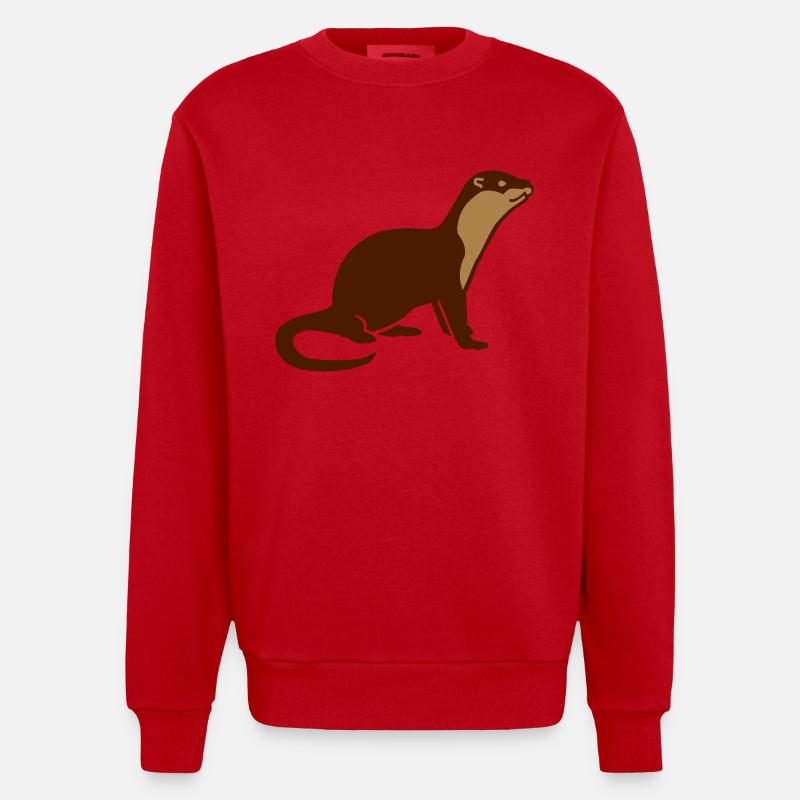 Loutre - Sweat bio épais oversize fabriqué en UE - rouge