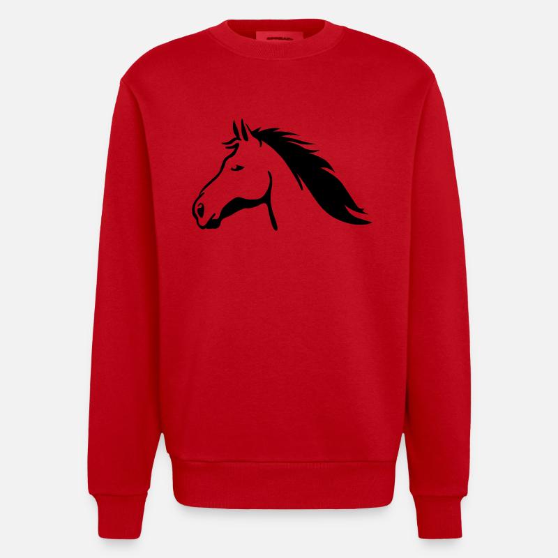 Pferd - Heavyweight Oversized Organic Crew Neck Made in EU - Rot