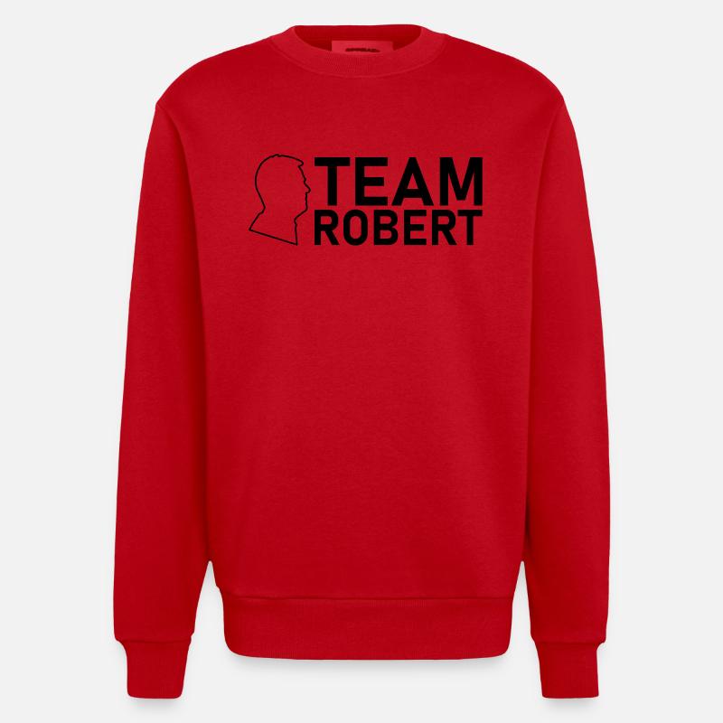 team robert kopf schwarz - Heavyweight Oversized Organic Crew Neck Made in EU - Rot