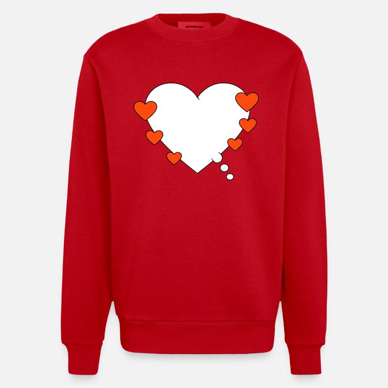 Denkblase mit Herz - Heavyweight Oversized Organic Crew Neck Made in EU - Rot