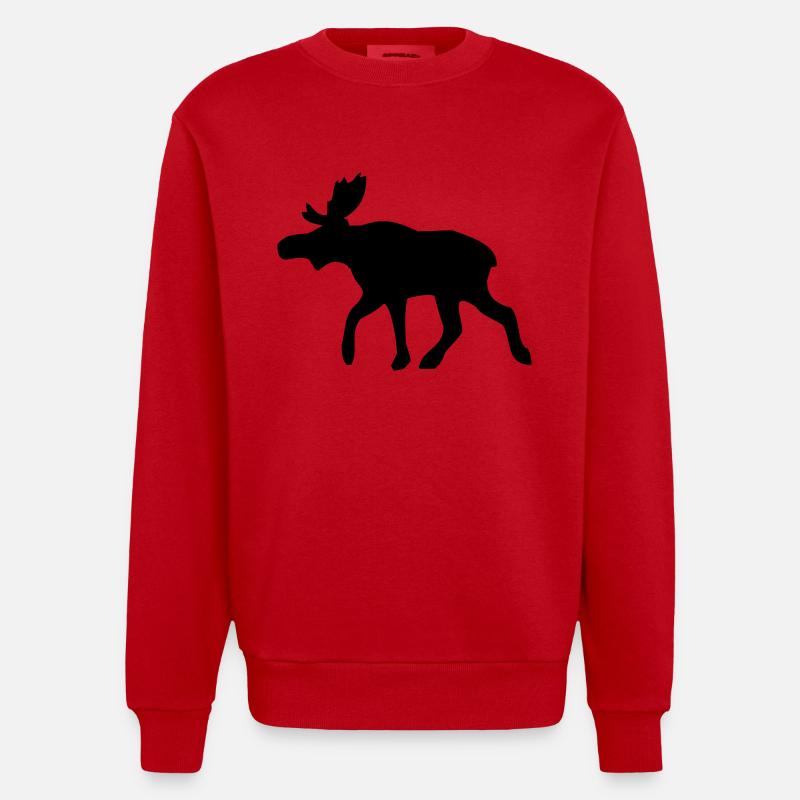 Elch - Heavyweight Oversized Organic Crew Neck Made in EU - Rot