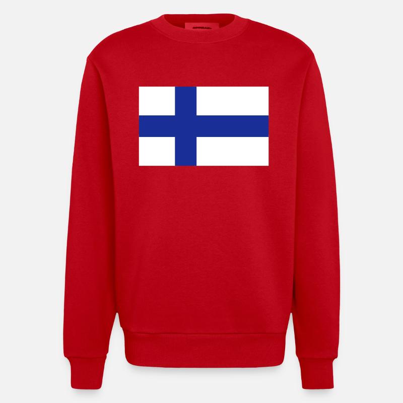 Finlande - Sweat bio épais oversize fabriqué en UE - rouge