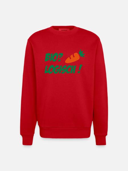 Biological - Heavyweight Oversized Organic Crew Neck Made in EU - red