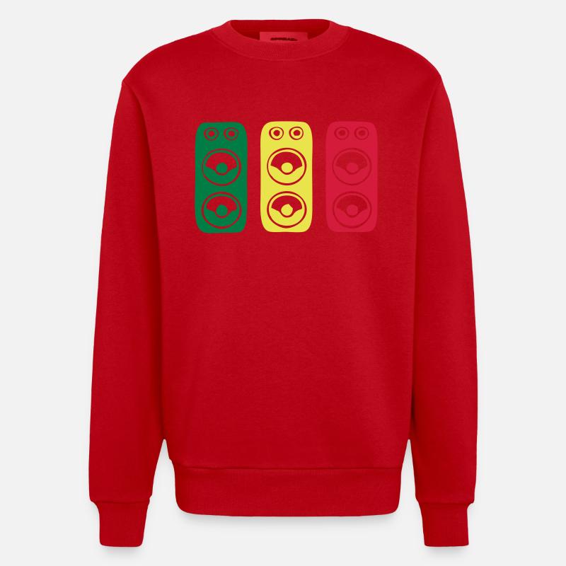 RAGGAE SOUND SYSTEM - Heavyweight Oversized Organic Crew Neck Made in EU - Rot