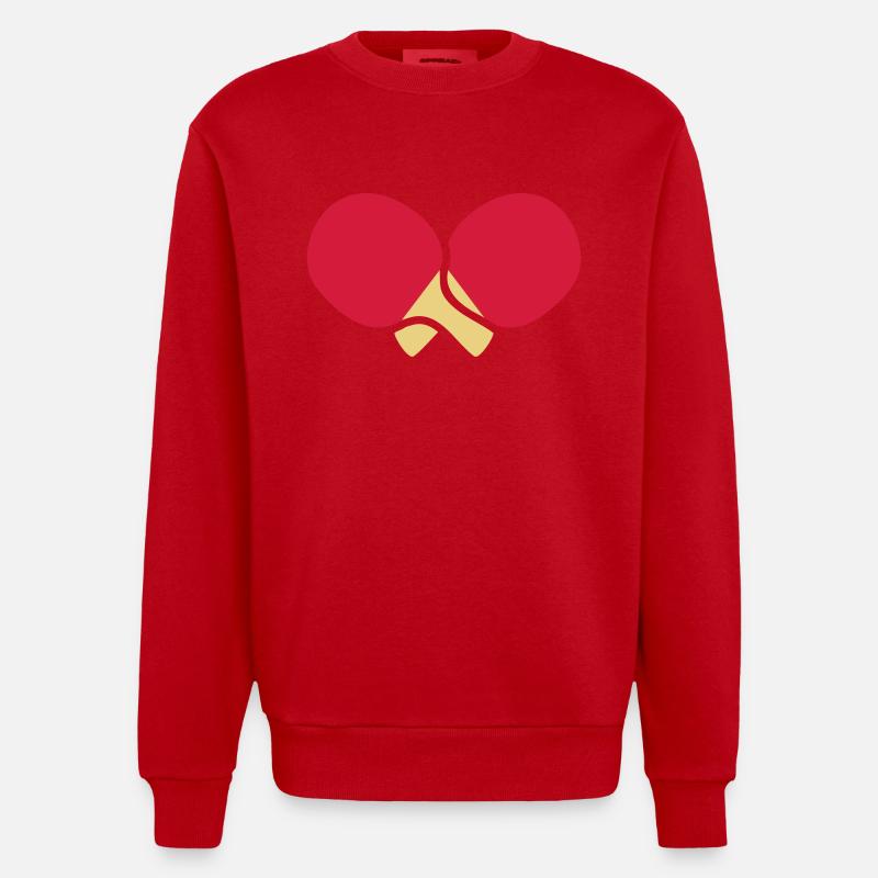 tennis de table - Sweat bio épais oversize fabriqué en UE - rouge