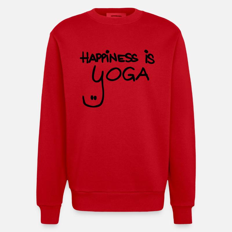 happiness is yoga - Heavyweight Oversized Organic Crew Neck Made in EU - Rot