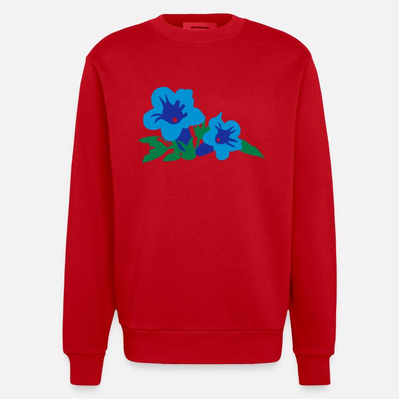 enzian - Heavyweight Oversized Organic Crew Neck Made in EU - Rot