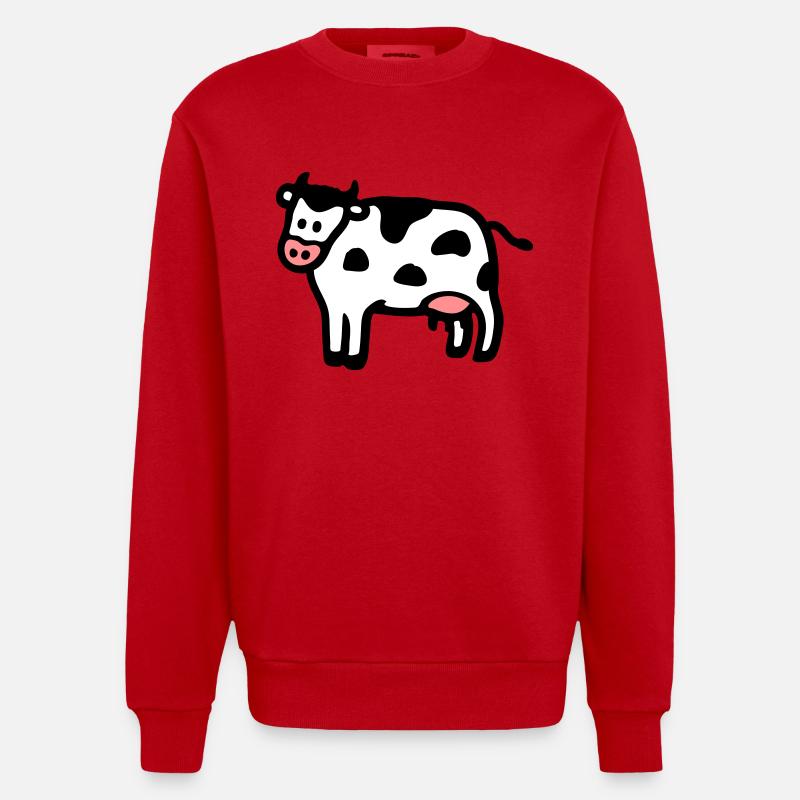 Kuh 3 - Heavyweight Oversized Organic Crew Neck Made in EU - Rot