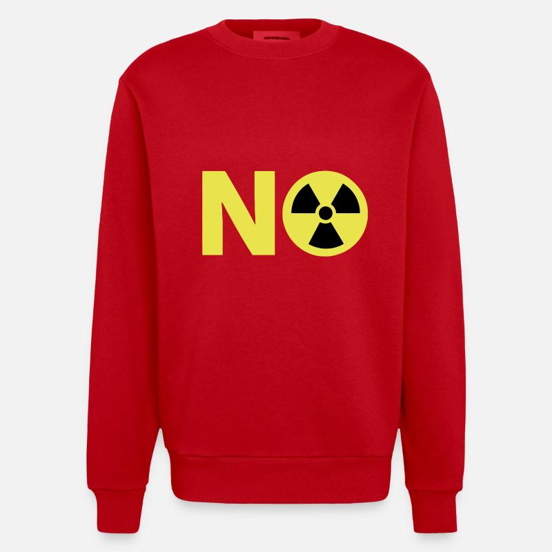 Atomkraft Nein Danke NO - Heavyweight Oversized Organic Crew Neck Made in EU - Rot