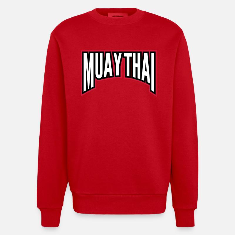 muay thai - Sweat bio épais oversize fabriqué en UE - rouge