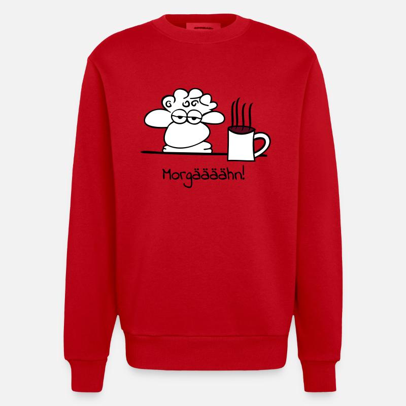 mouton endormi - Sweat bio épais oversize fabriqué en UE - rouge