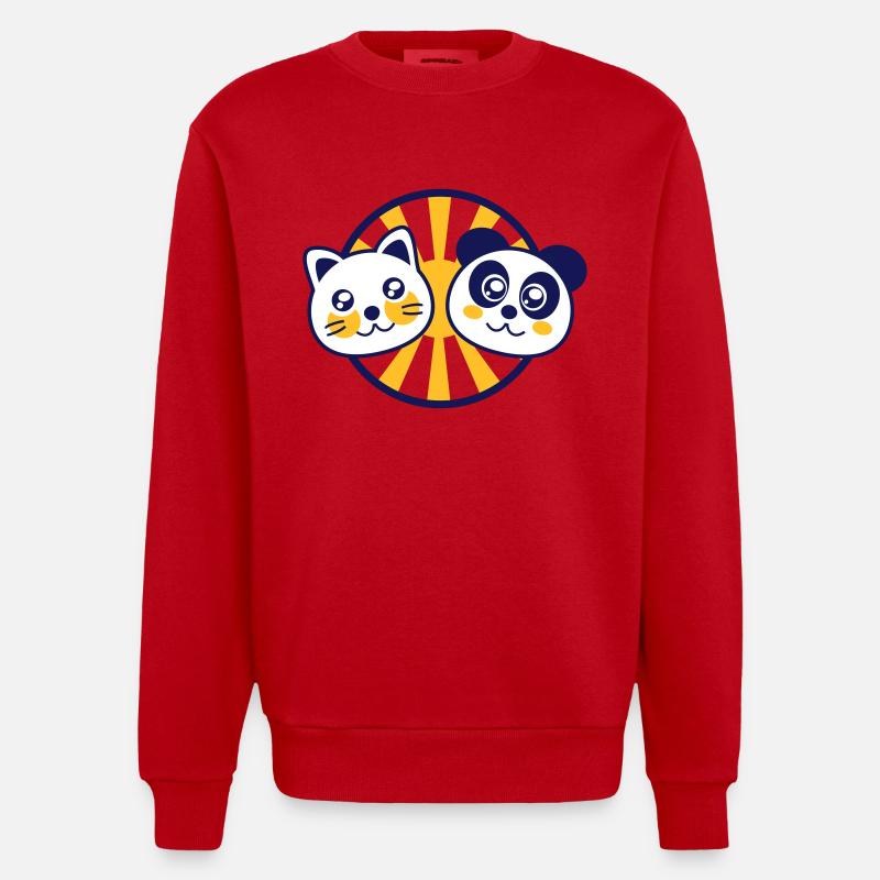 Chaton&Chtiopanda - Sweat bio épais oversize fabriqué en UE - rouge