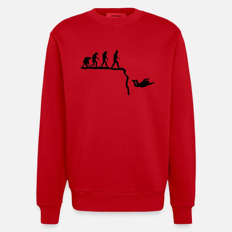 base jumping evolution - Sweat bio épais oversize fabriqué en UE - rouge